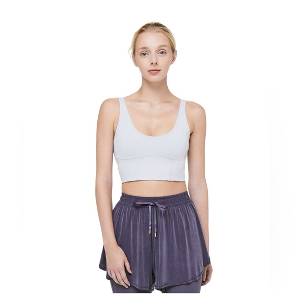 Lululemon Principal Dancer Corsetry Bra Silver Lilac Sz 4 - Picture 1 of 9